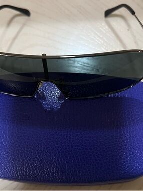 Emilio Pucci Men's Shield Sunglasses in Dark Blue and Black